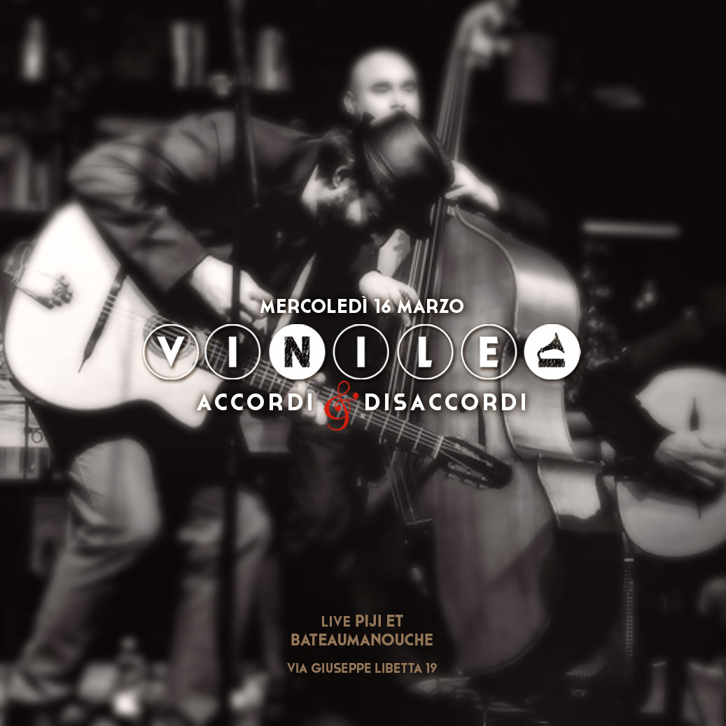 Locandina della serata di mercoledì 16 marzo 2016 al Vinile
