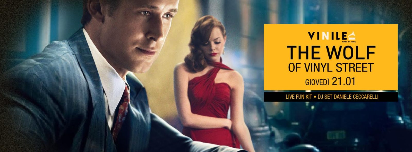 Locandina della serata di giovedì 21 gennaio 2016 al Vinile