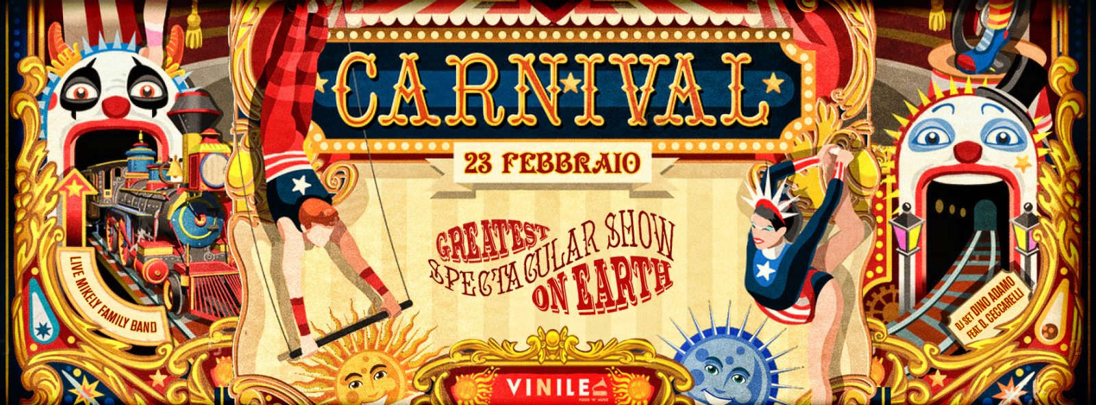 CARNIVAL CIRCUS PARTY, giovedì 23 febbraio 2017 al Vinile