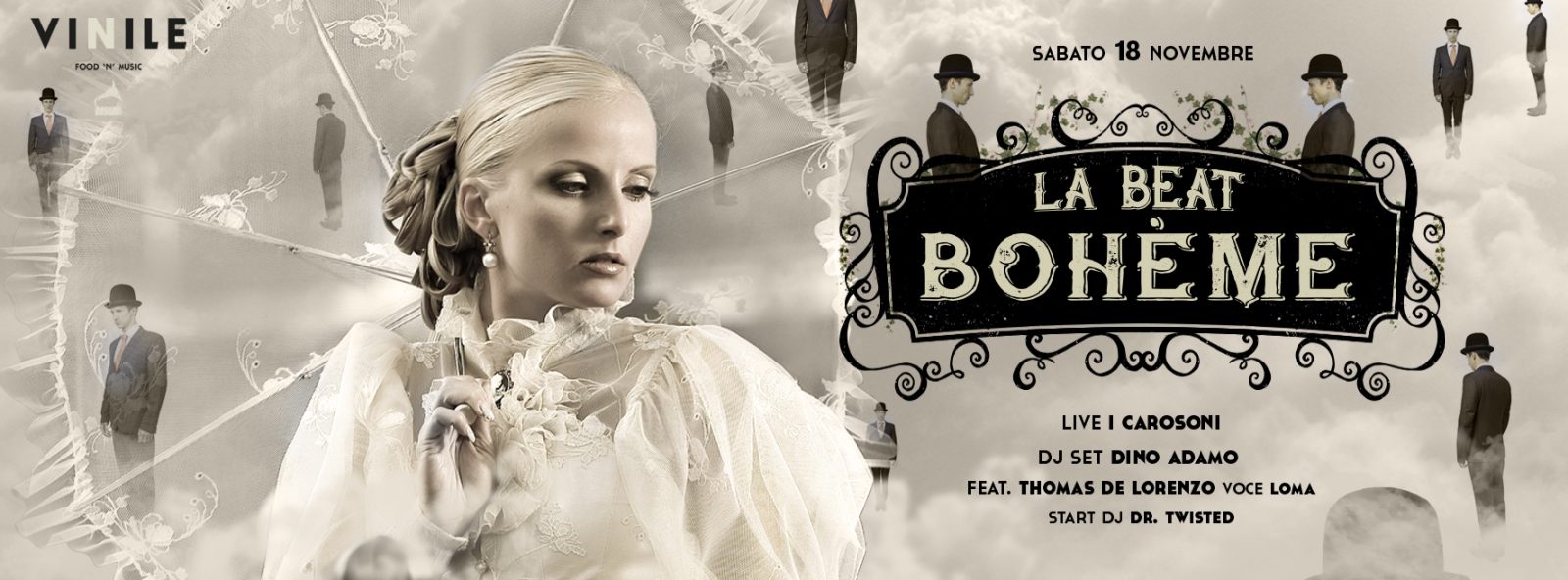 LA BEAT BOHÈME, sabato 18 novembre 2017 al Vinile