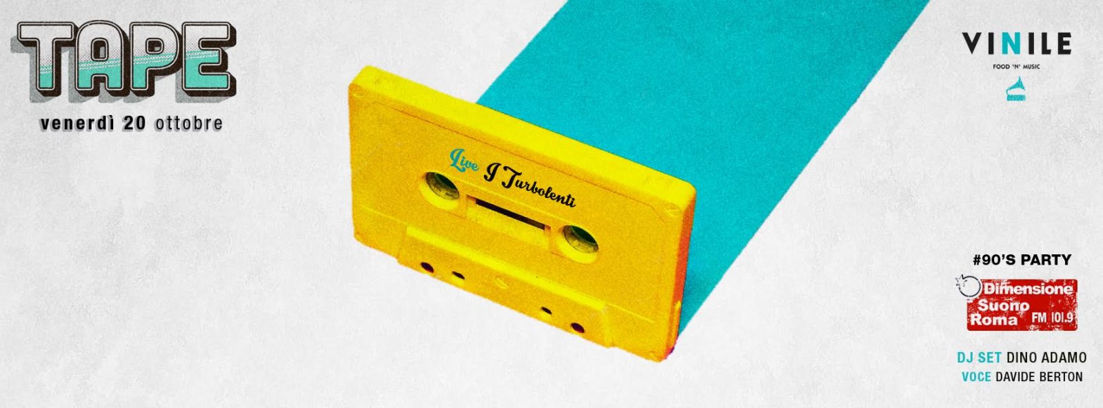 Tape, venerdì 20 ottobre 2017 al Vinile