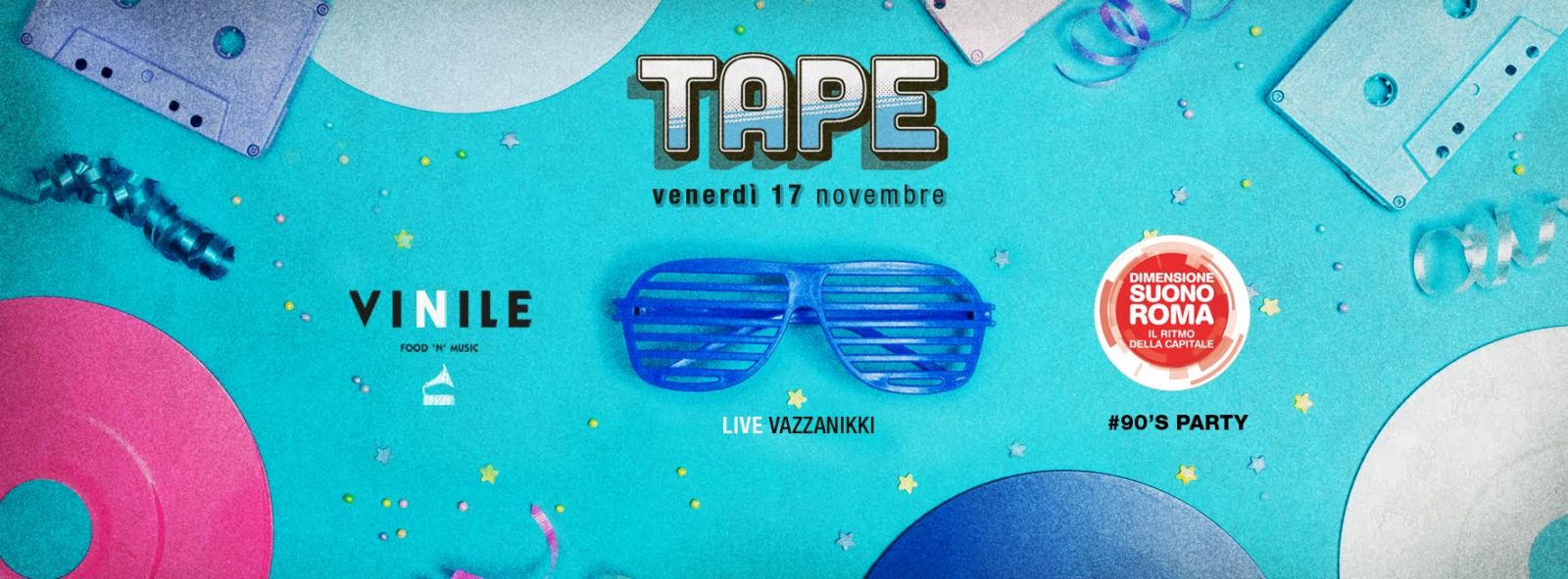 Tape, venerdì 17 novembre 2017 al Vinile
