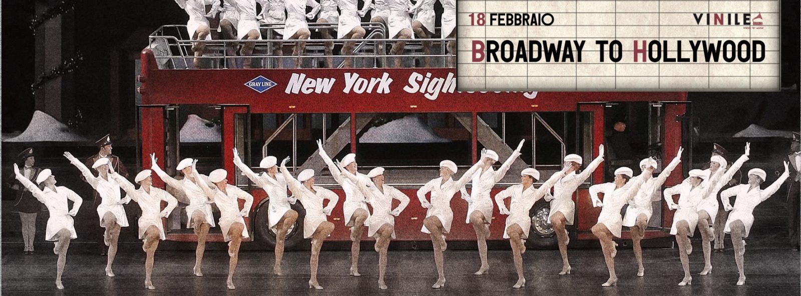 BROADWAY TO HOLLYWOOD, domenica 18 febbraio 2018 al Vinile