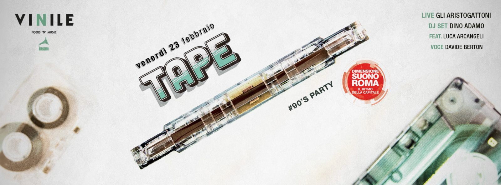 Tape, venerdì 23 febbraio 2018 al Vinile