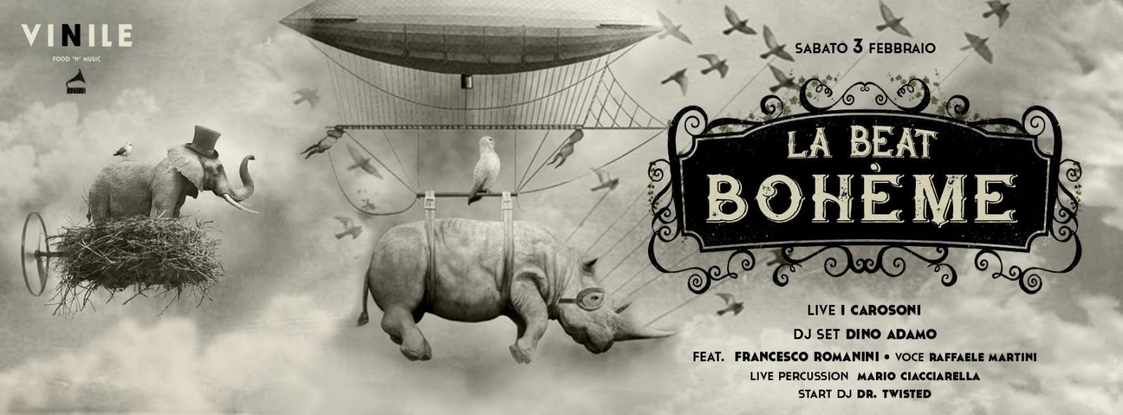 LA BEAT BOHÈME, sabato 3 febbraio 2018 al Vinile