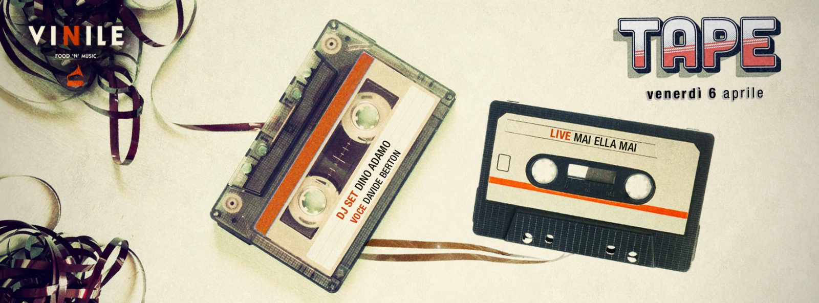 Tape, venerdì 6 aprile 2018 al Vinile