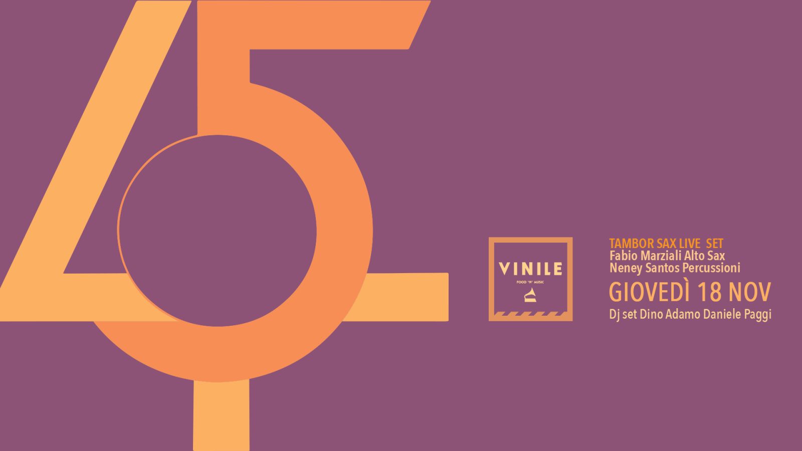 45GIRI, giovedì 18 novembre 2021 al Vinile