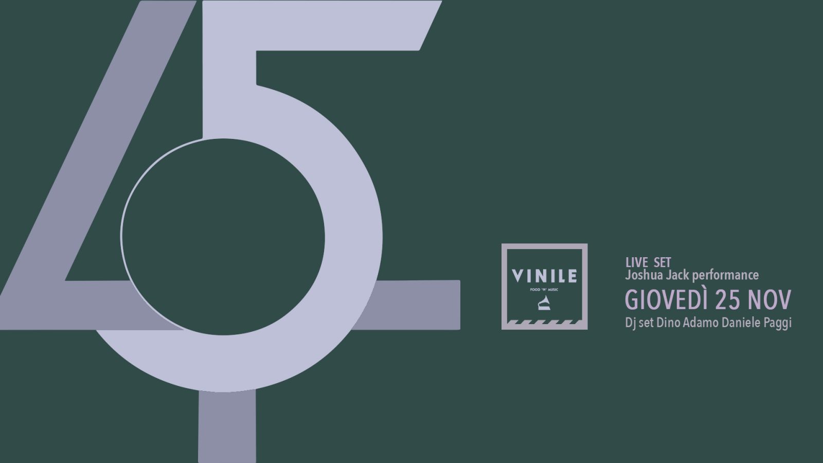 45GIRI, giovedì 25 novembre 2021 al Vinile