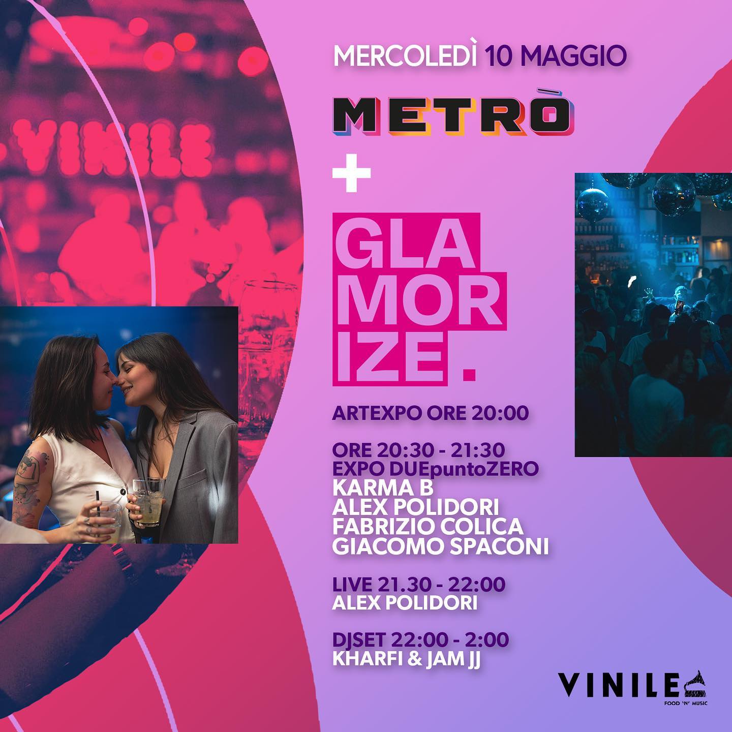 GLAMORIZE, mercoledì 10 maggio 2023 al Vinile