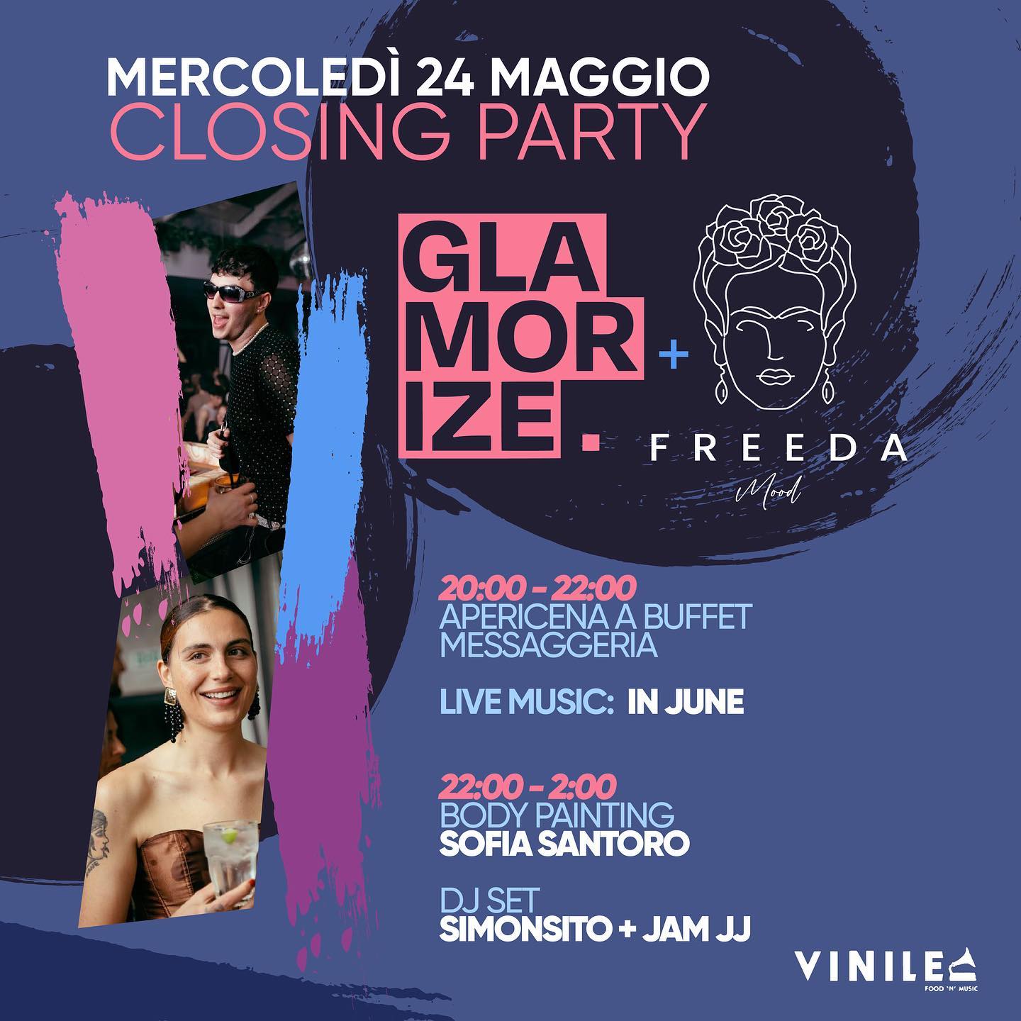GLAMORIZE, mercoledì 24 maggio 2023 al Vinile
