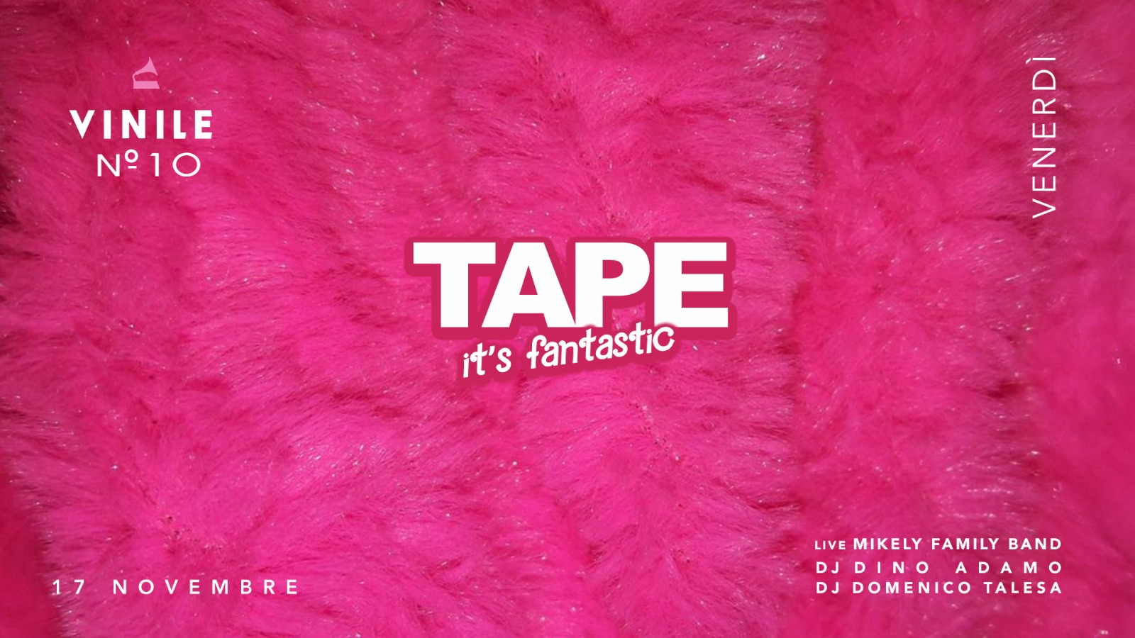 TAPE, venerdì 17 novembre 2023 al Vinile