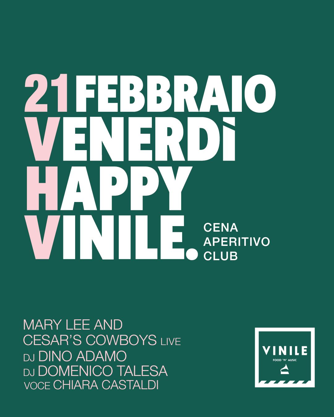 HAPPY VINILE, venerdì 21 febbraio 2025