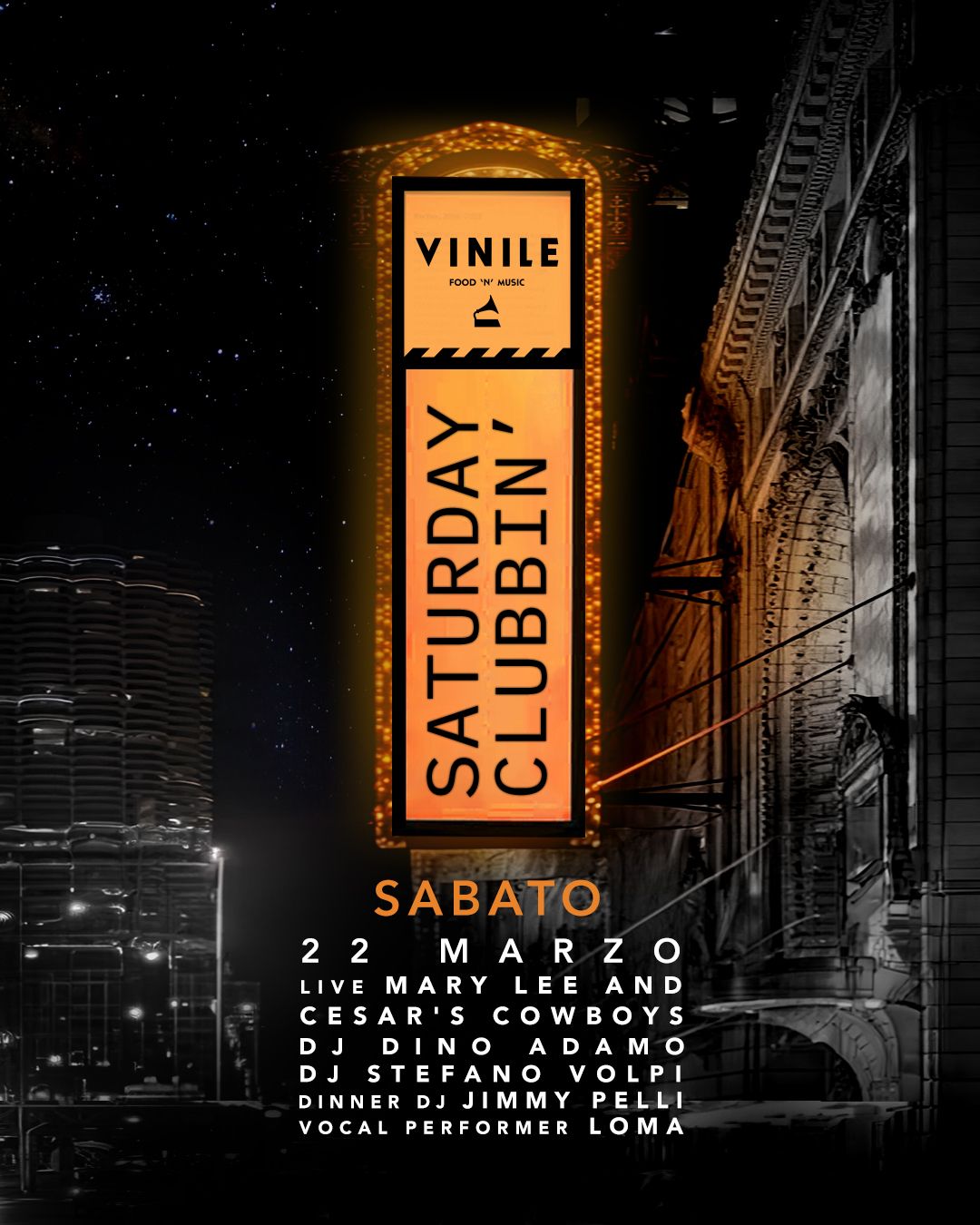 SATURDAY CLUBBIN', sabato 22 marzo 2025 al Vinile