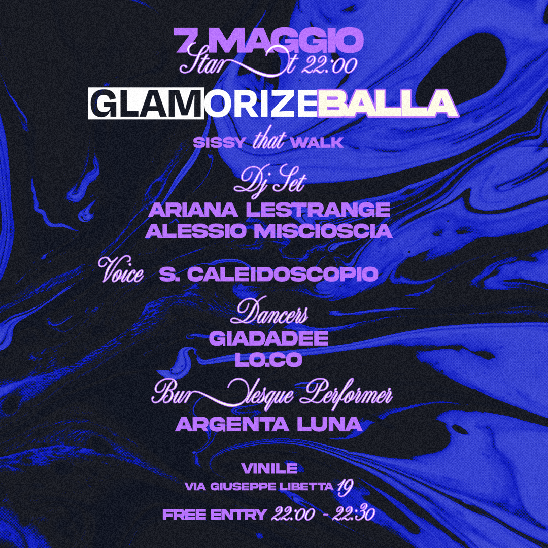 GLAMORIZE, mercoledì 7 maggio 2025 al Vinile