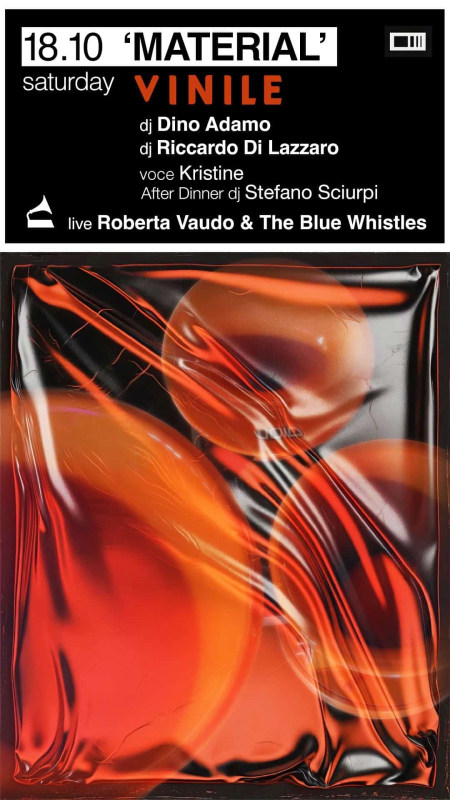 MATERIAL, sabato 18 ottobre 2025 al Vinile