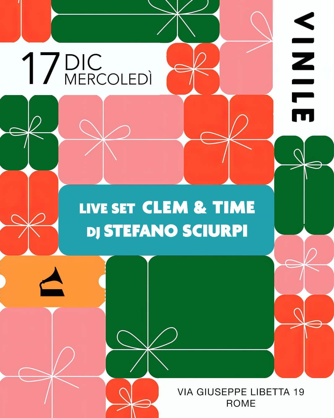Live Set Clem & Time, mercoledì 17 dicembre 2025 al Vinile