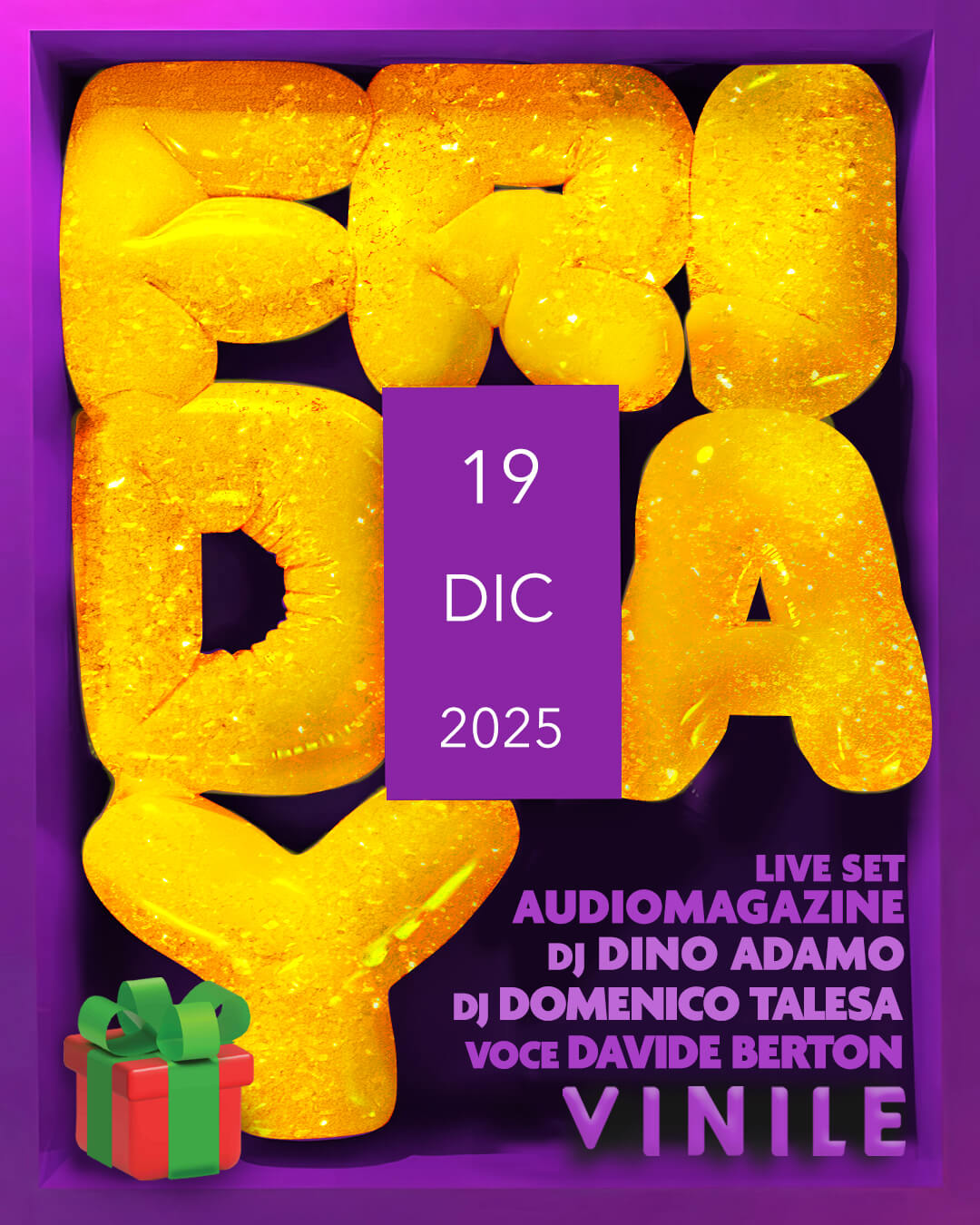 FRIDAY VINILE, venerdì 19 dicembre 2025