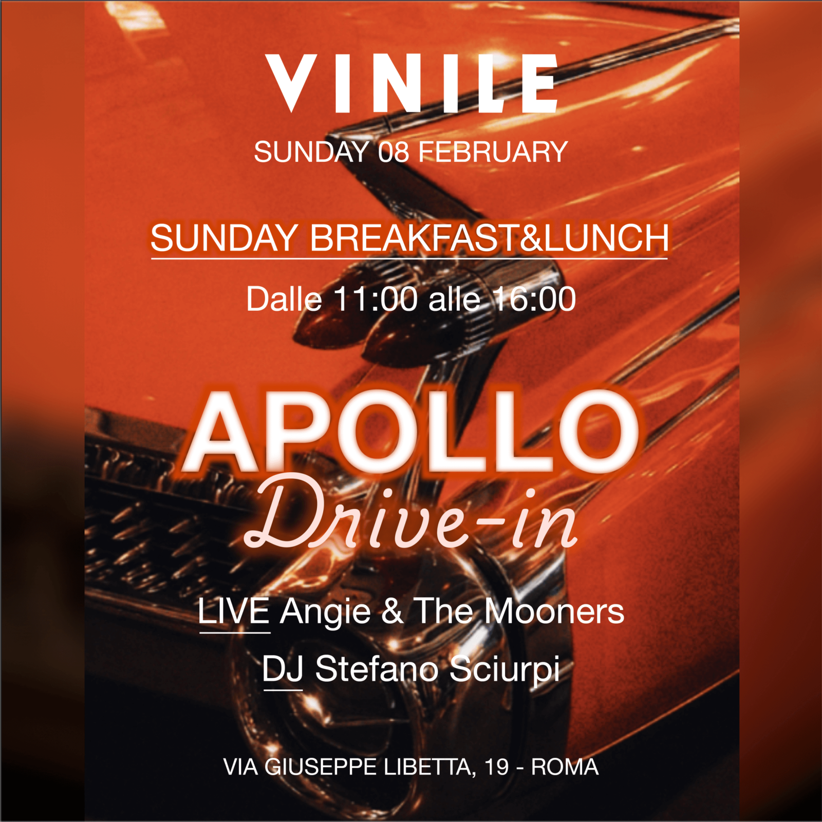 APOLLO, domenica 8 febbraio 2026 al Vinile