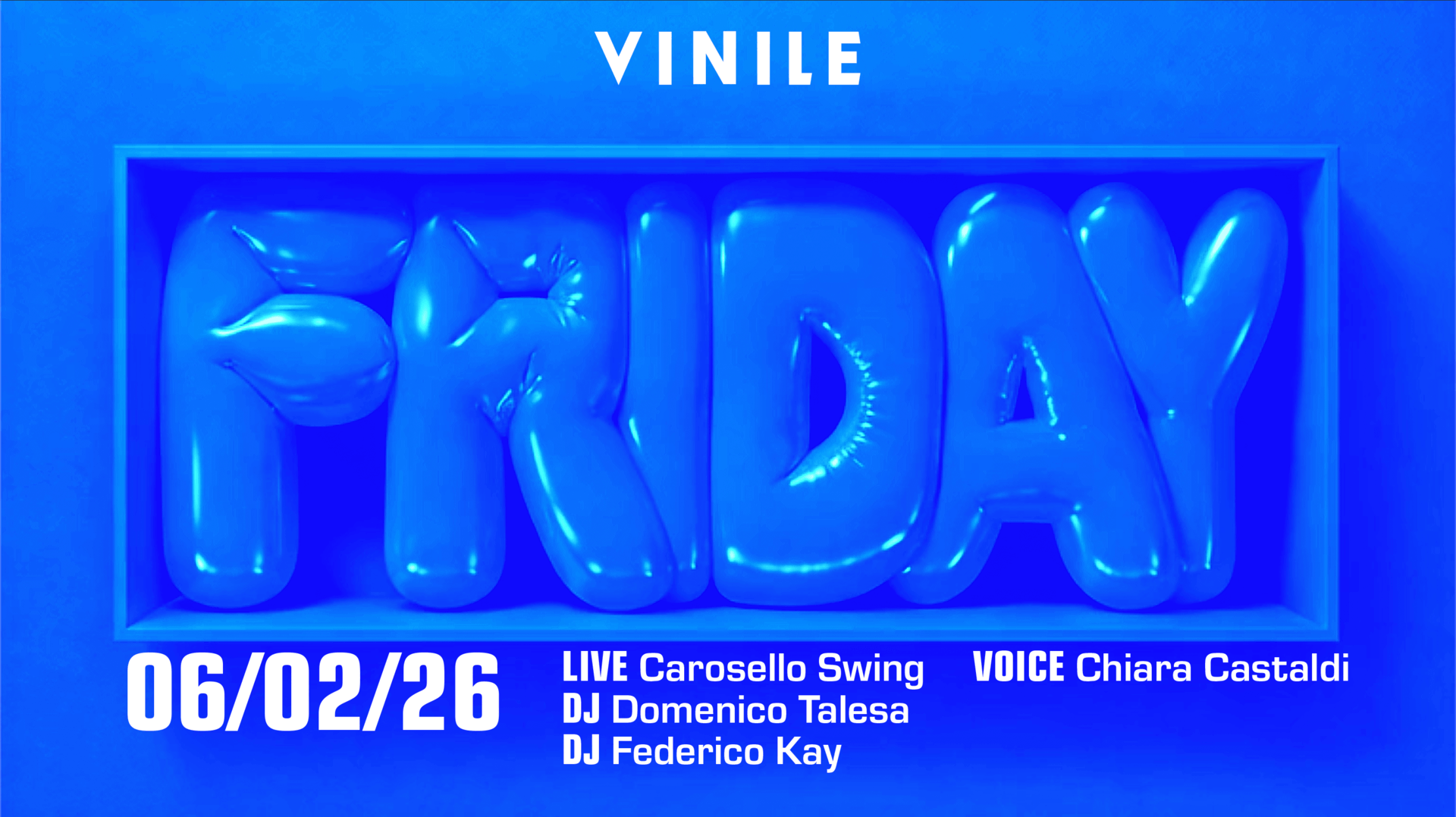 Locandina di FRIDAY VINILE, venerdì 6 febbraio 2026