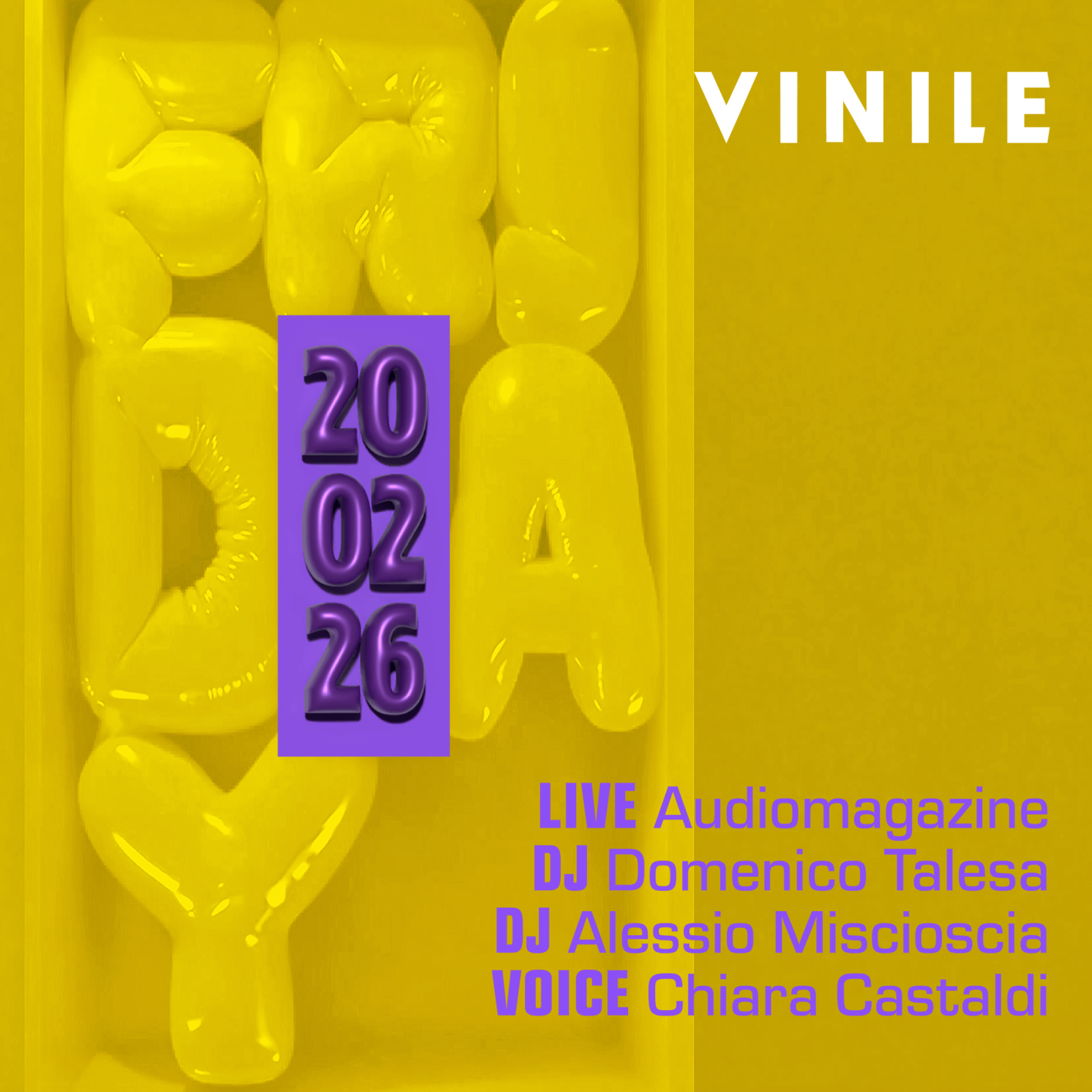 FRIDAY VINILE, venerdì 20 febbraio 2026