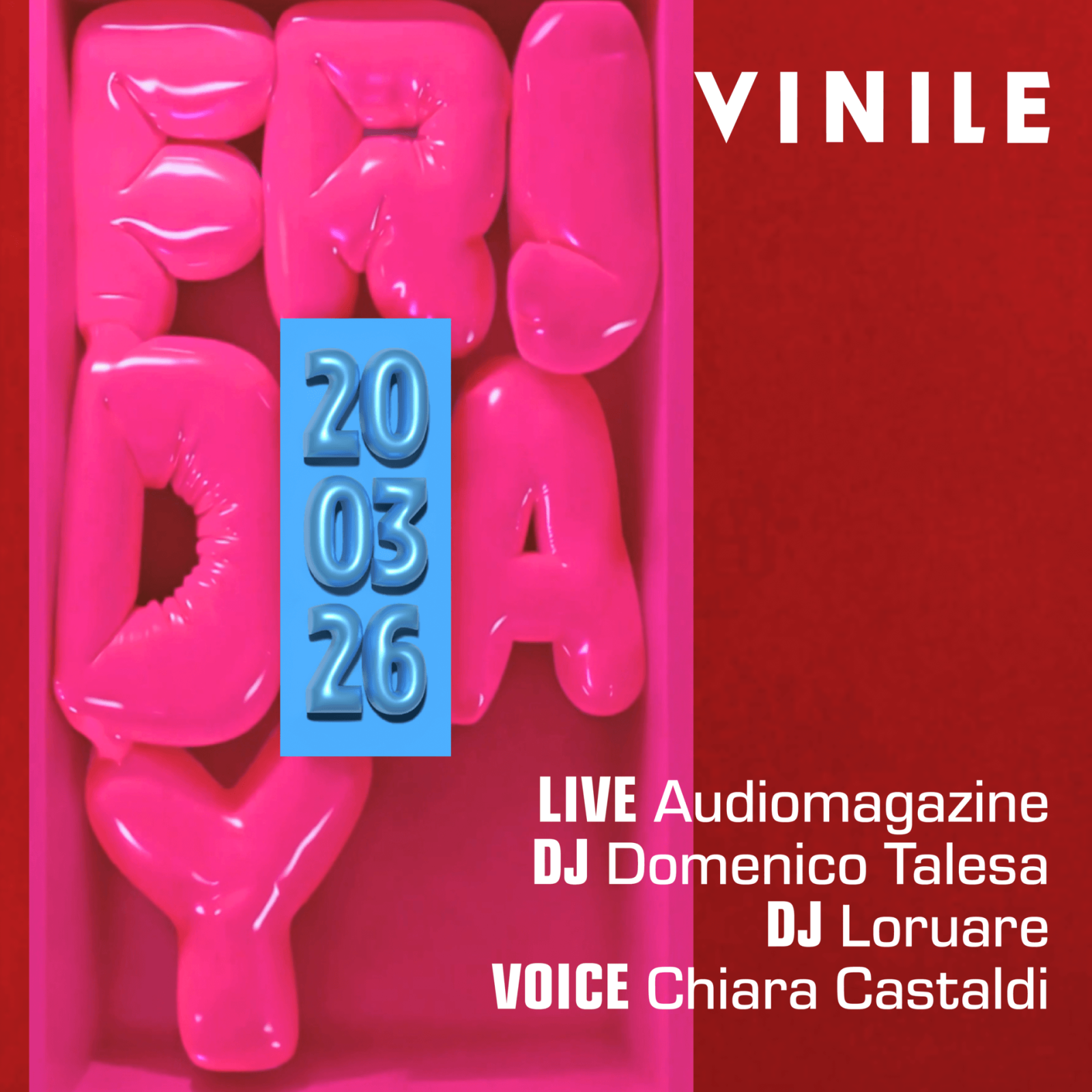 FRIDAY VINILE, venerdì 20 marzo 2026