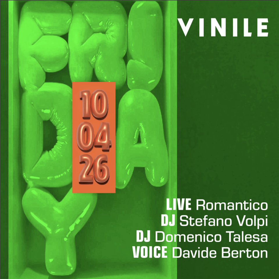 FRIDAY VINILE, venerdì 10 aprile 2026