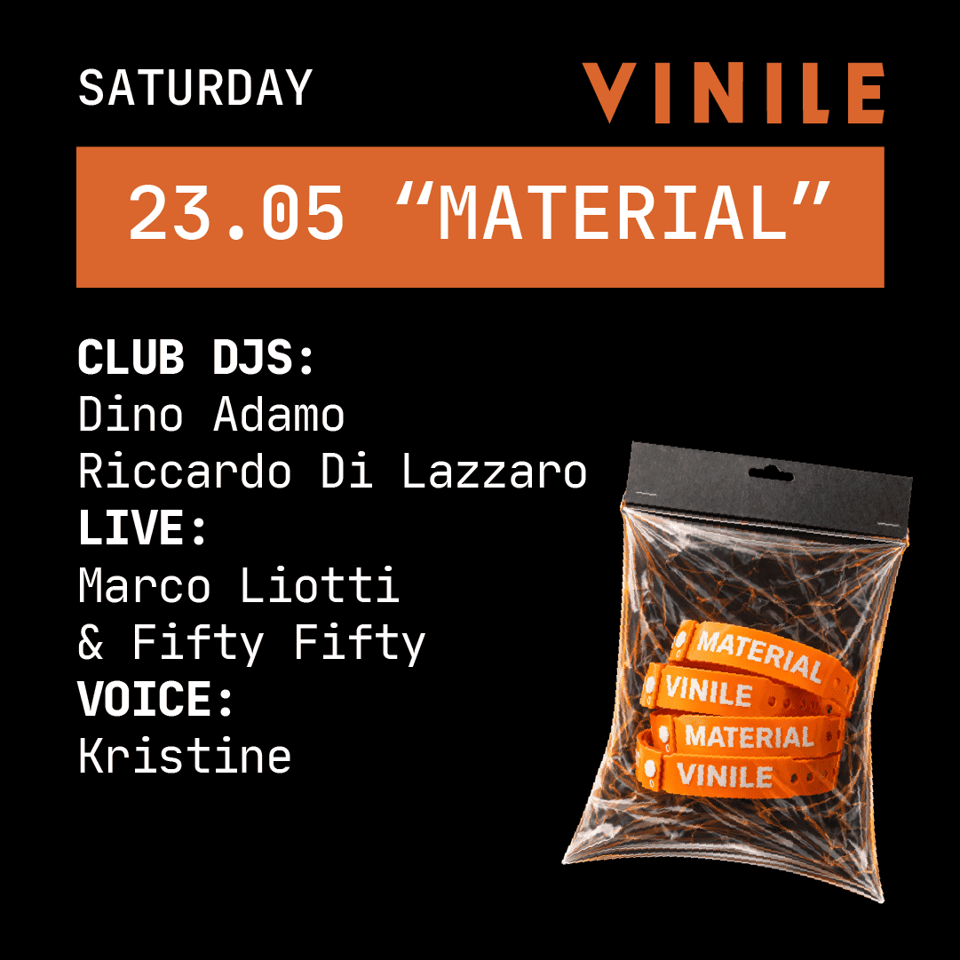 MATERIAL, sabato 23 maggio 2026 al Vinile